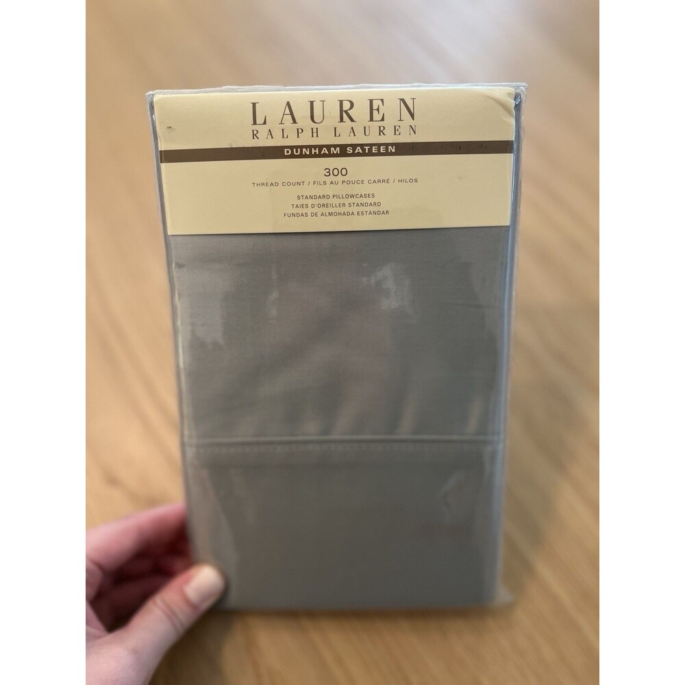 Lauren Ralph Lauren Dunham Sateen 300TC 100% Cotton 2 Standard Pillowcases Taupe